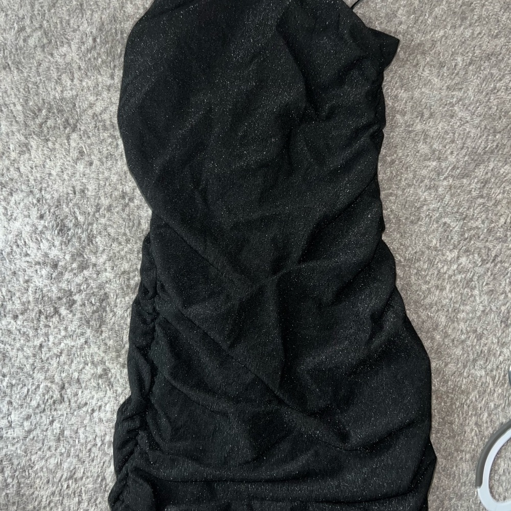 Elegant Black Ruched Dress